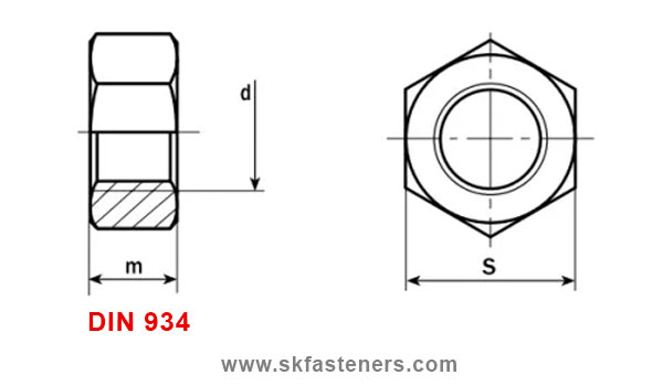 DIN 934 Hex Nut / ISO 4032 Hex Nut manufacturers exporters suppliers in india punjab ludhiana